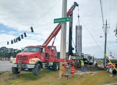 widening construction improvements along US 98 Geronimo Street