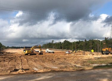 bulldozer on site of SH 249 construction